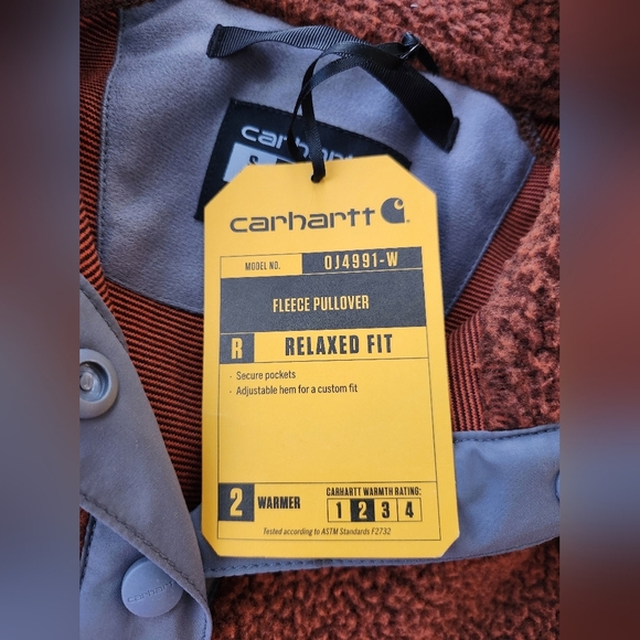 Carhartt Brown and Gray Relaxed Fit Fleece Pullover Womens Size Small NWT - Picture 8 of 8